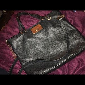 Black and Gold Leather Michael Kors Bag and Wallet